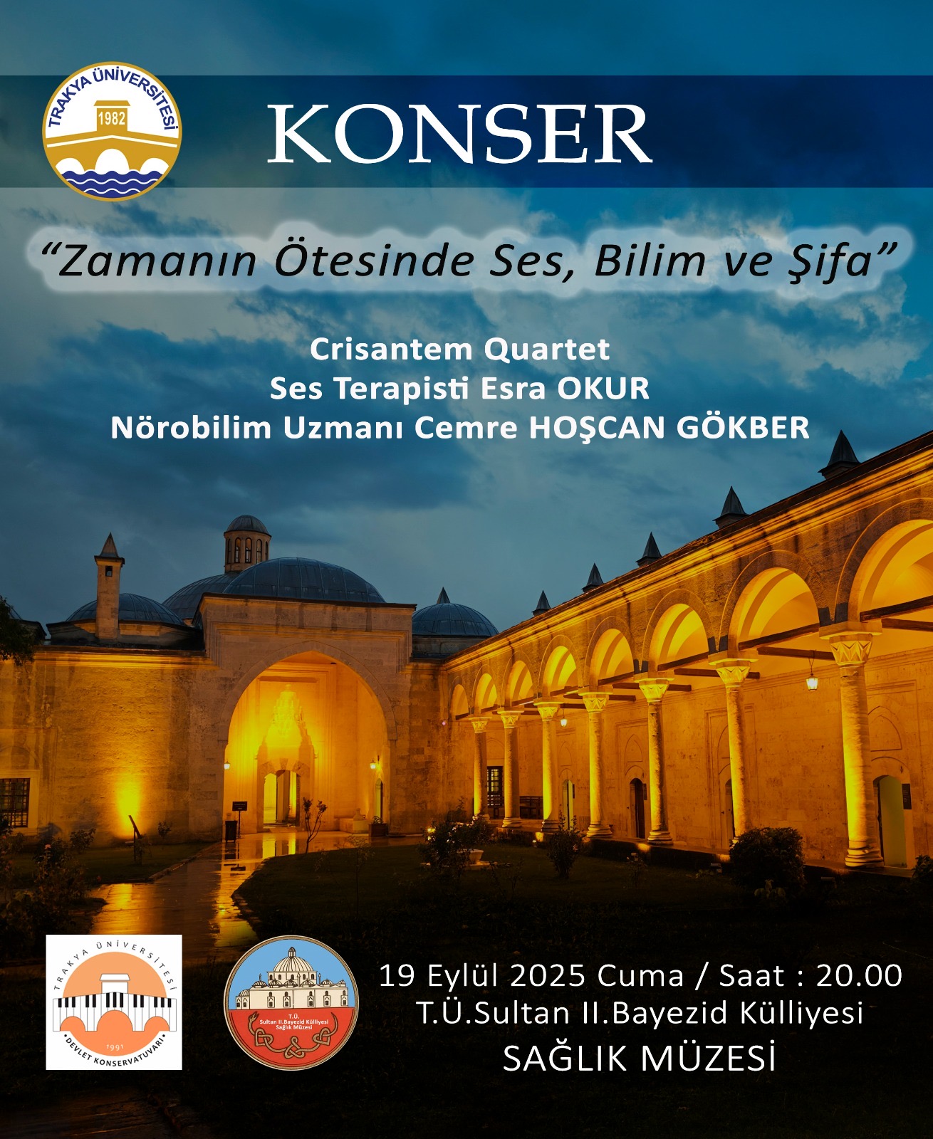 Zamanın Ötesinde Ses, Bilim ve Şifa konser afişi